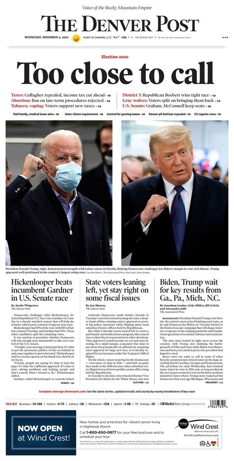 2020 Election Newspaper Front Pages Day After Presidential Election