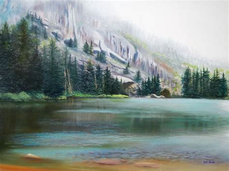 Elk Lake Mist Painting By Patti Gordon Fine Art America