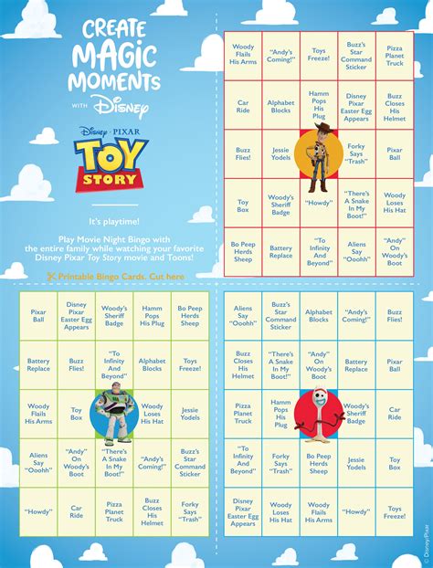 Toy Story Printable Bingo Cards