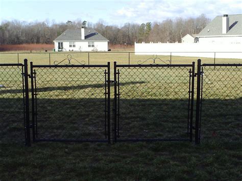 Residential Chain Link Fence Double Swing Gate All 1 38 Round Frame