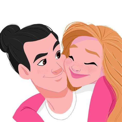 Cute Happy Couple Cartoon Illustration By Longdigital On