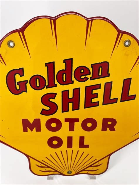 Great Lakes Vntg Golden Shell Motor Oil Sign