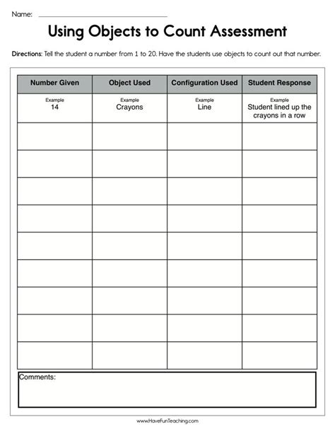 Using Objects To Count Assessment Worksheet Have Fun Teaching