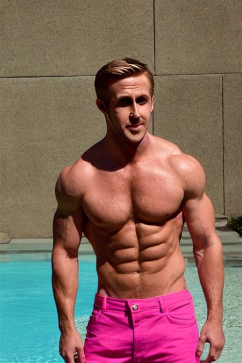 Prompthunt Very Buff Male Fitness Model Ryan Gosling As Ken With
