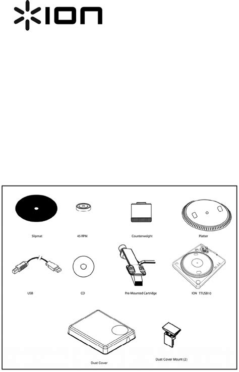 Ion Turntable Ion Ttusb10 User Guide