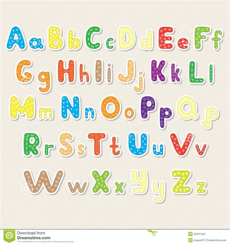 Set Of The Color Alphabet Cut Out From Paper Stock