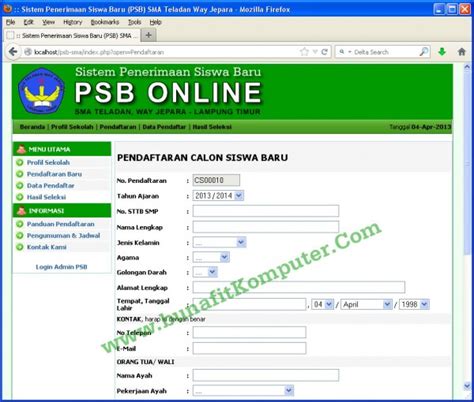 Source Code Sistem Penerimaan Siswa Baru PSB PPDB Online Berbasis