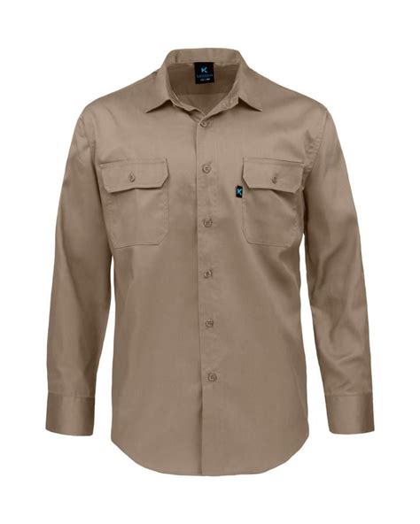 Ks04 Kolossus Mens Lightweight Cotton Blend Long Sleeve Work Shirt