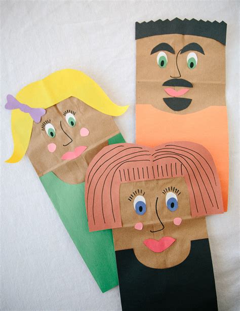 Diy Paper Bag Puppets Playfully