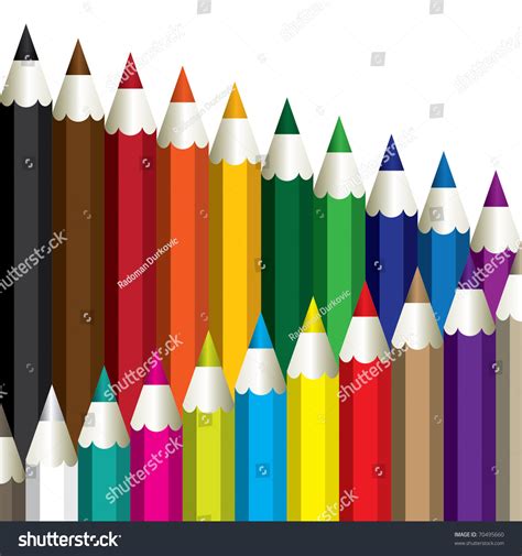 Set Different Color Pencils Vector Illustration Stock Vector Royalty