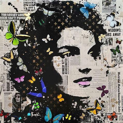 Painting Of Jacqueline Kennedy ~ Of Newspaper Fiber Using Print