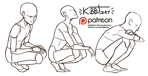 Squatting Reference Sheet Preview Kibbitzer Figure Drawing