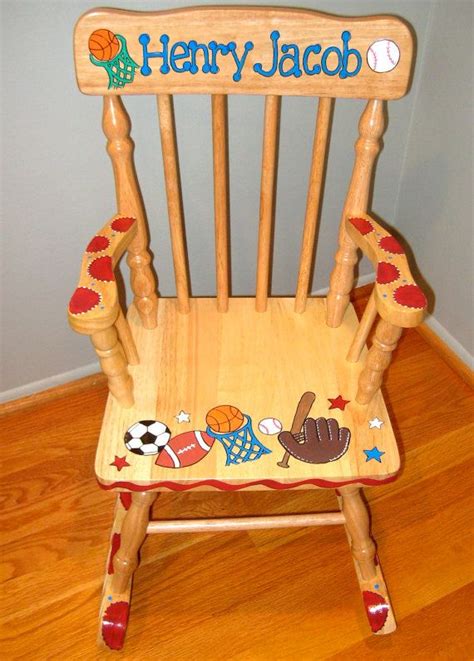 Children Personalized And Hand Painted Rocking Chair Etsy Painted