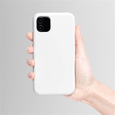 White Iphone Case Iphone Cover Hand Holding Phone Mobile Mockup