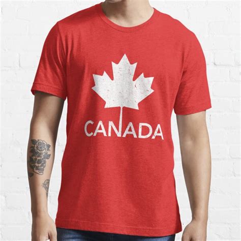 Canada Canadian Flag Maple Leaf T Shirt For Sale By Vladocar Redbubble Distressed T