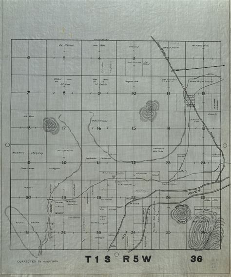 1923 Maricopa County Arizona Land Ownership Plat Map T1s R5w Arizona