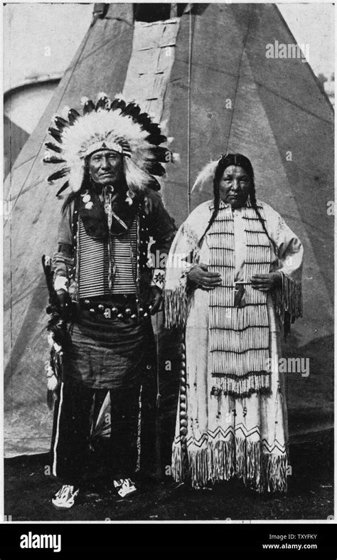 Circus Sarrasani Two Sioux Indians In Native Dress In Front Of Teepee Scope And Content Post