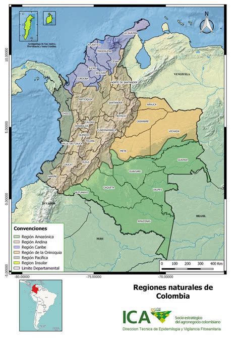 Colombia Regions Map