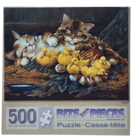 Bits And Pieces Siesta Jigsaw Puzzle 500 Pieces Animals Cats Chickens