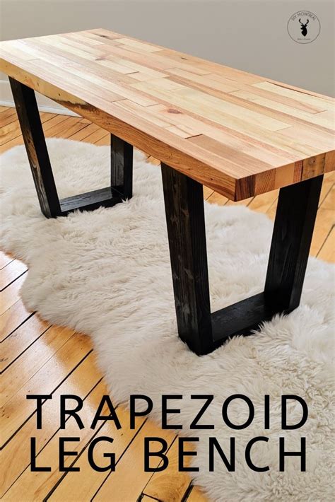 That's part of the reason we thought this wooden cubby side table with leaning support legs was such a cool idea! Trapezoid Leg Bench | Diy table legs, Farmhouse table legs ...
