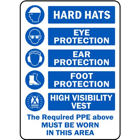 The Required Ppe Must Be Worn Safety Notice Signs For Work Place Safety