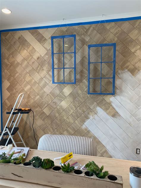 How We Created A Herringbone Feature Wall For Less Than 150 And How