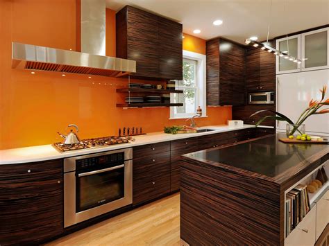The creamy orange cabinets and lamp complement the greens in the rug. Best Kitchen Cabinets: Pictures, Ideas & Tips From HGTV | HGTV