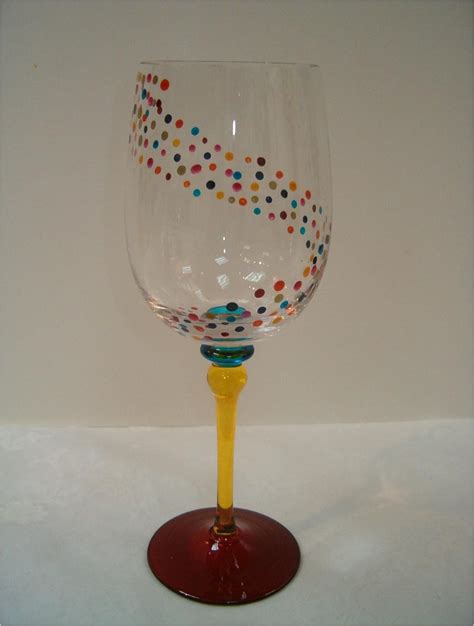 Swirly Dots D Wine Glass Designs Hand Painted Wine Glass Wine Glass Crafts