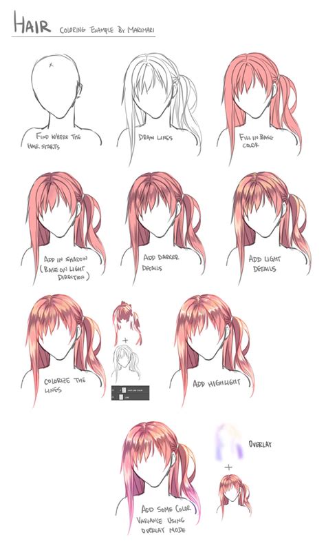 Anime Drawing How To Shade Hair Kumpulan Soal Anime Hair Shading