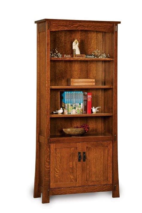 Poplar, plywood, mdf, and cherry veneer construction. Modesta Mission Style Bookcase with bottom doors from ...