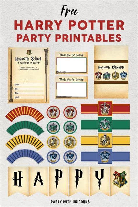 Free Harry Potter Birthday Party Printables