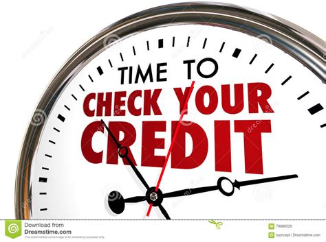 Time To Check Your Credit Score Report Clock Stock