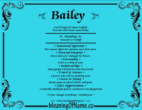 Bailey Meaning Of Name