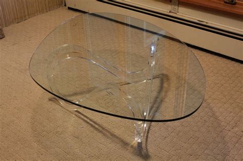 Shlomi Haziza Infinity Coffee Table Acrylic Lucite And Glass Mid Century