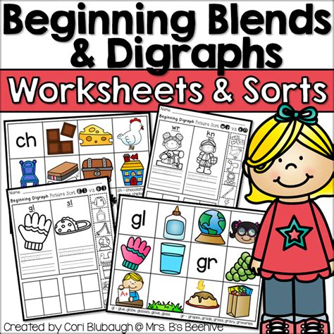 beginning blends and digraphs picture sorts and worksheets mrs b s beehive