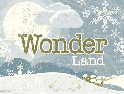 Christmas Winter Wonderland Scene And Text Stock Illustration