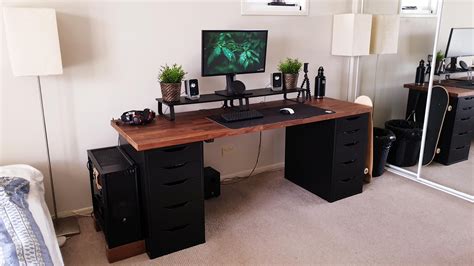 Walnut Life Gaming Desk Desk Setup Desktop Setup