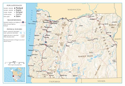 Large Detailed Map Of Oregon State Oregon State Large Detailed Map