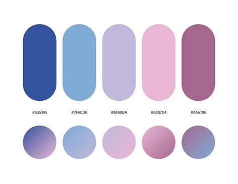 Blue Purple Pink Color Schemes And Gradient Palettes Papan Warna