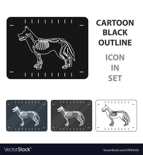 Dog X Ray Icon In Cartoon Style Isolated On White Vector Image