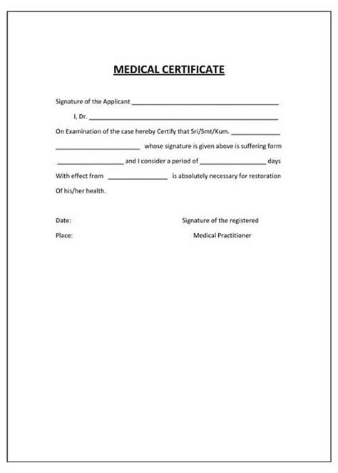 Medical Certificate Format For Students Sample Form Pdf Download