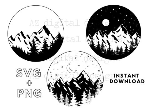 Mountain Svg Mountain Svg Outline Camping Outdoors Etsy