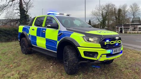 British Police Truck Parked On The Road