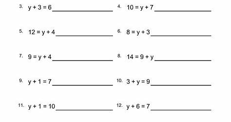 Algebraic Equations Worksheet