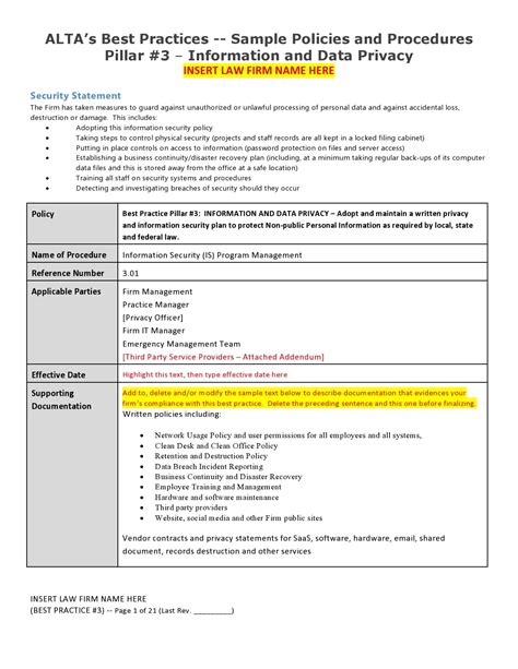 Free Policy And Procedure Template Healthcare Printable Templates