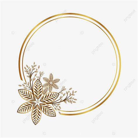 Elegant Floral Frame Vector Design Images Golden Circle Frame Border