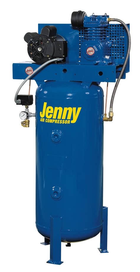 Jenny 15hp 30 Gallon Vertical Air Compressor 230v 1phase 6cfm 125psi