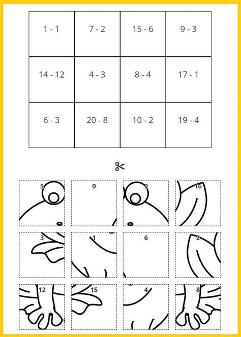 Math Subtraction Puzzles Up To 20