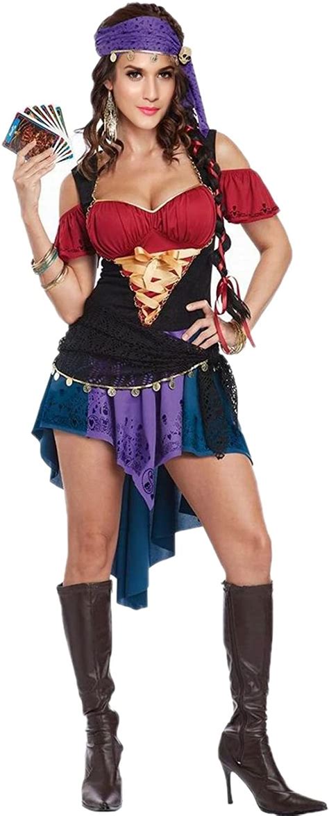 Koolee Sexy Gypsy Costume Adult Halloween Women Gypsy Cosplay Costume