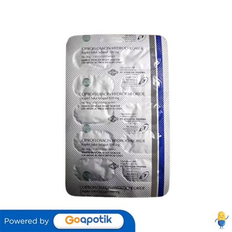 Ciprofloxacin Novell 500 Mg Tablet Kegunaan Efek Samping Dosis Dan